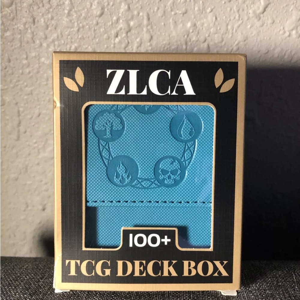 Card Deck Box for Trading Cards with 2 Dividers, Card Storage Box Fits 100+